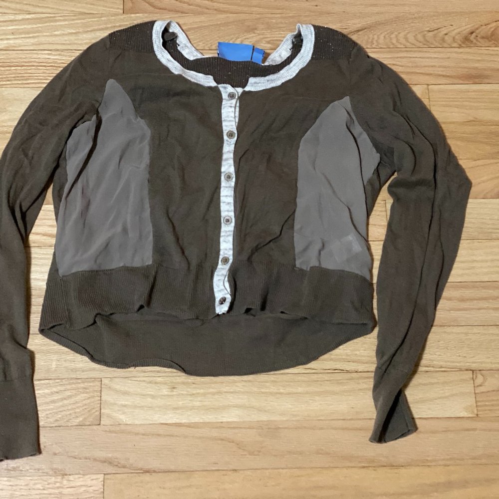 Simply vera size L women's army green cardigan